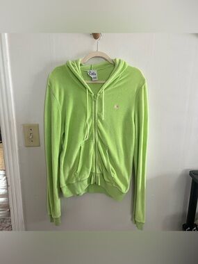 Vintage Y2K Lilly Pulitzer Small Zip Up Jacket Sweatshirt Terry Pink Hoodie